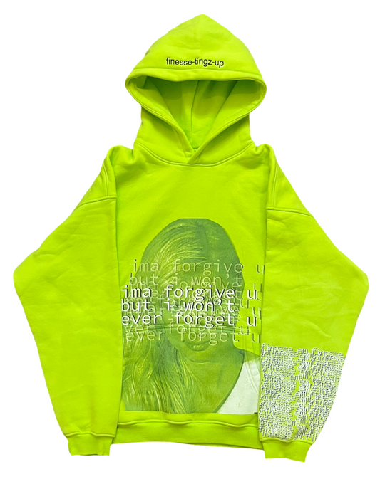 „unforgettable” neon hoodie