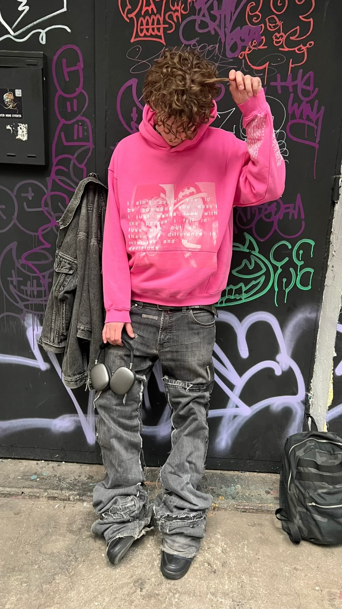 "where is love?" pink hoodie