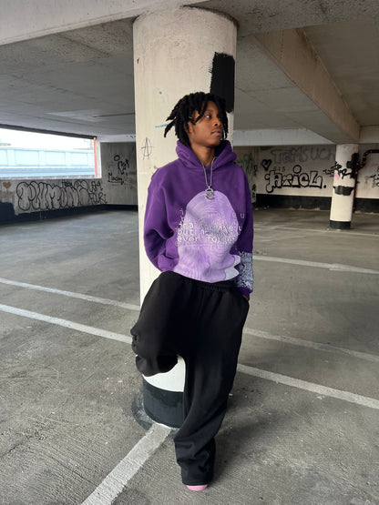 „unforgettable” purple hoodie