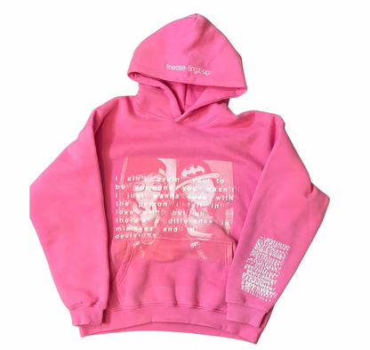 "where is love?" pink hoodie