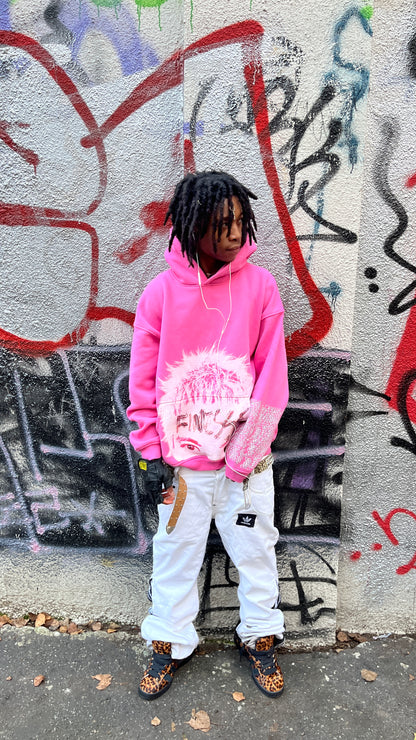 "フィネス" baby pink hoodie