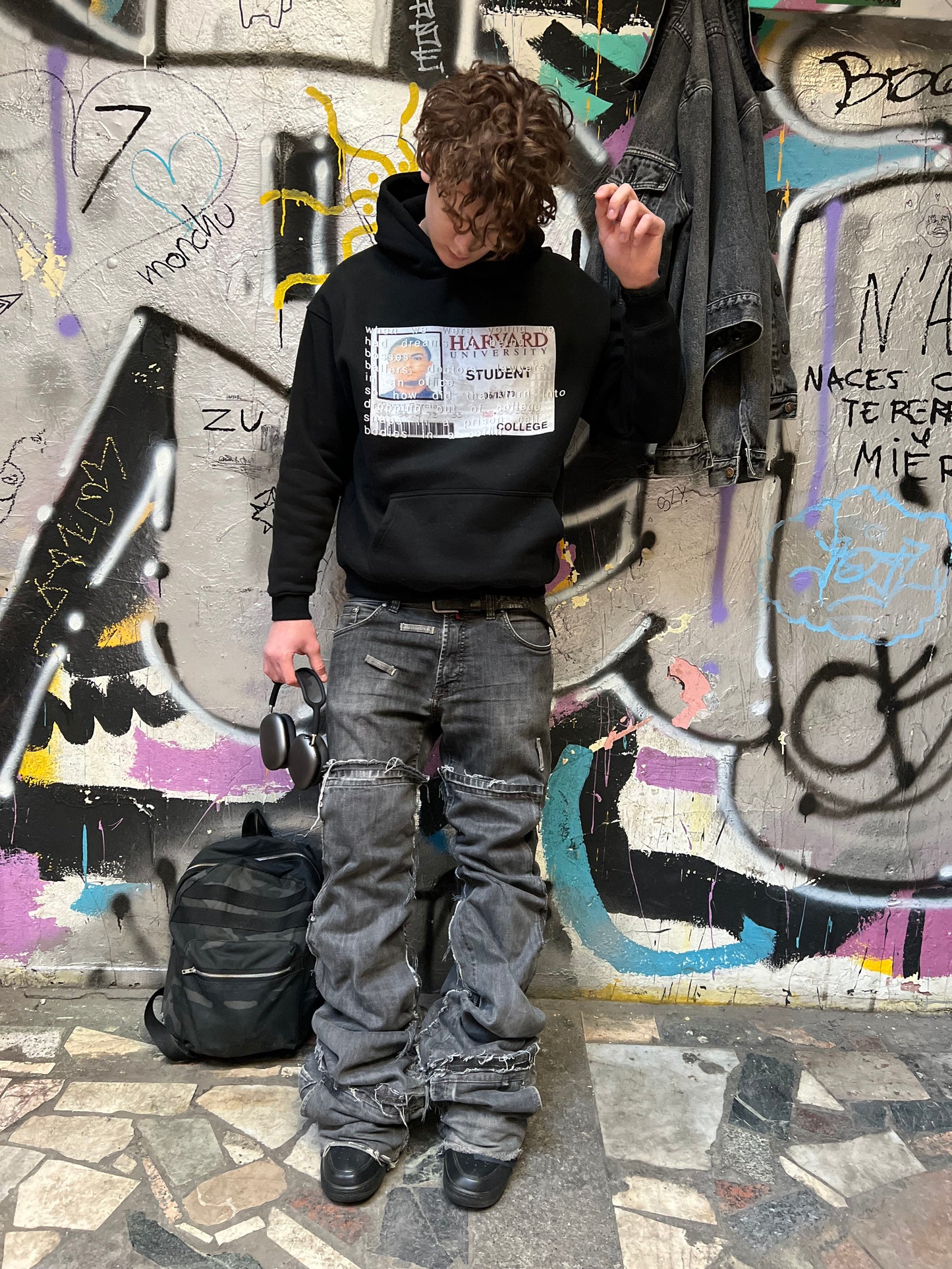 "college dropout" black hoodie