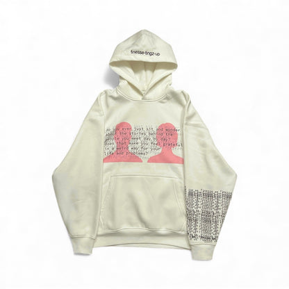 "blessing in disguise" white hoodie