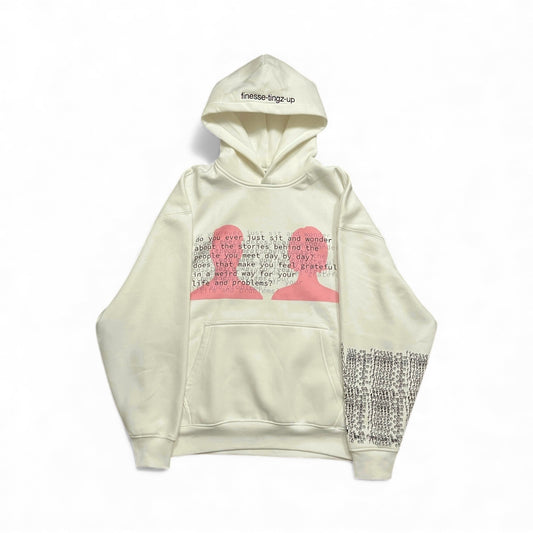 "blessing in disguise" white hoodie