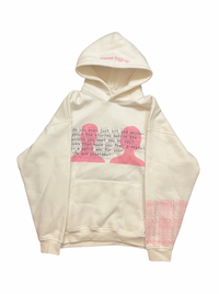 "blessing in disguise" white hoodie