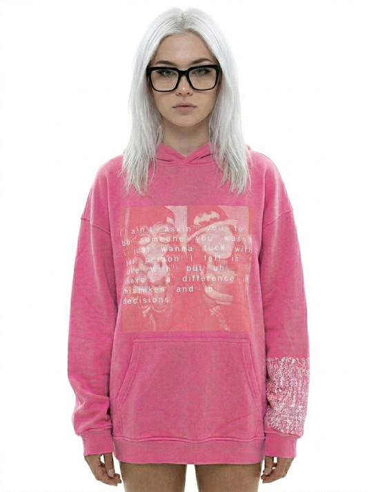 "where is love?" pink hoodie