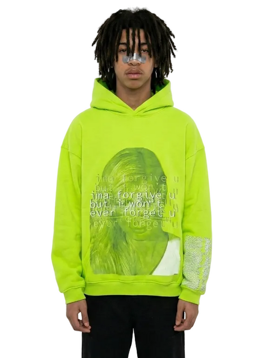 „unforgettable” neon hoodie