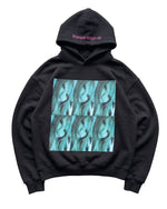"on replay" black hoodie - Product Image