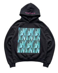 "on replay" black hoodie - Product Image