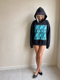 "on replay" black hoodie - Product Image