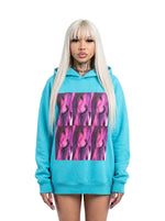 "on replay" turquoise hoodie - Product Image